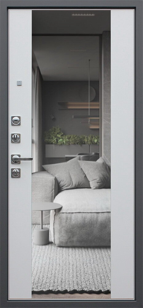 Стальная дверь Лира с зеркалом